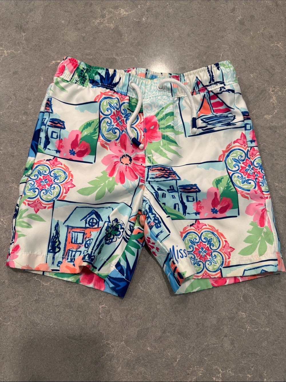 Boys Floral & Nautical Swim Shorts - White, Pink, Blue, Green